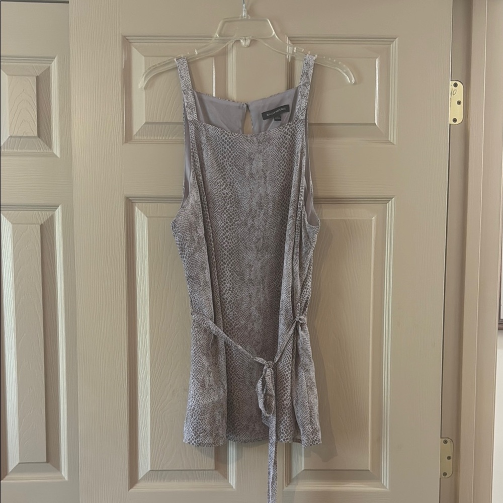 Banana Republic Gray Sleeveless Tank Top with Tie Front